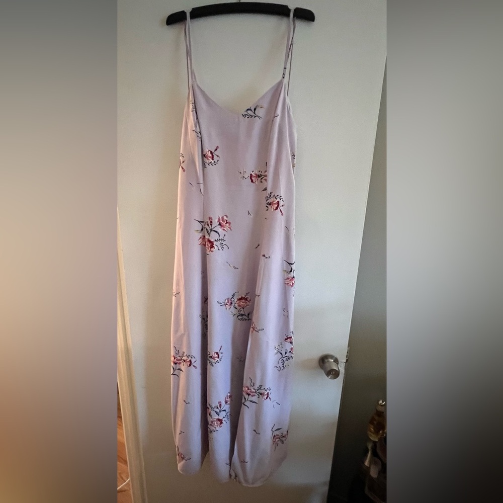 love, Fire Floral Maxi Dress in Lavender and Pink